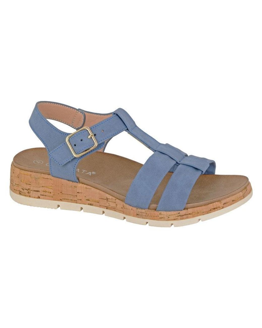 Cipriata Blue Fadia Ankle Strap Sandals Nubuck