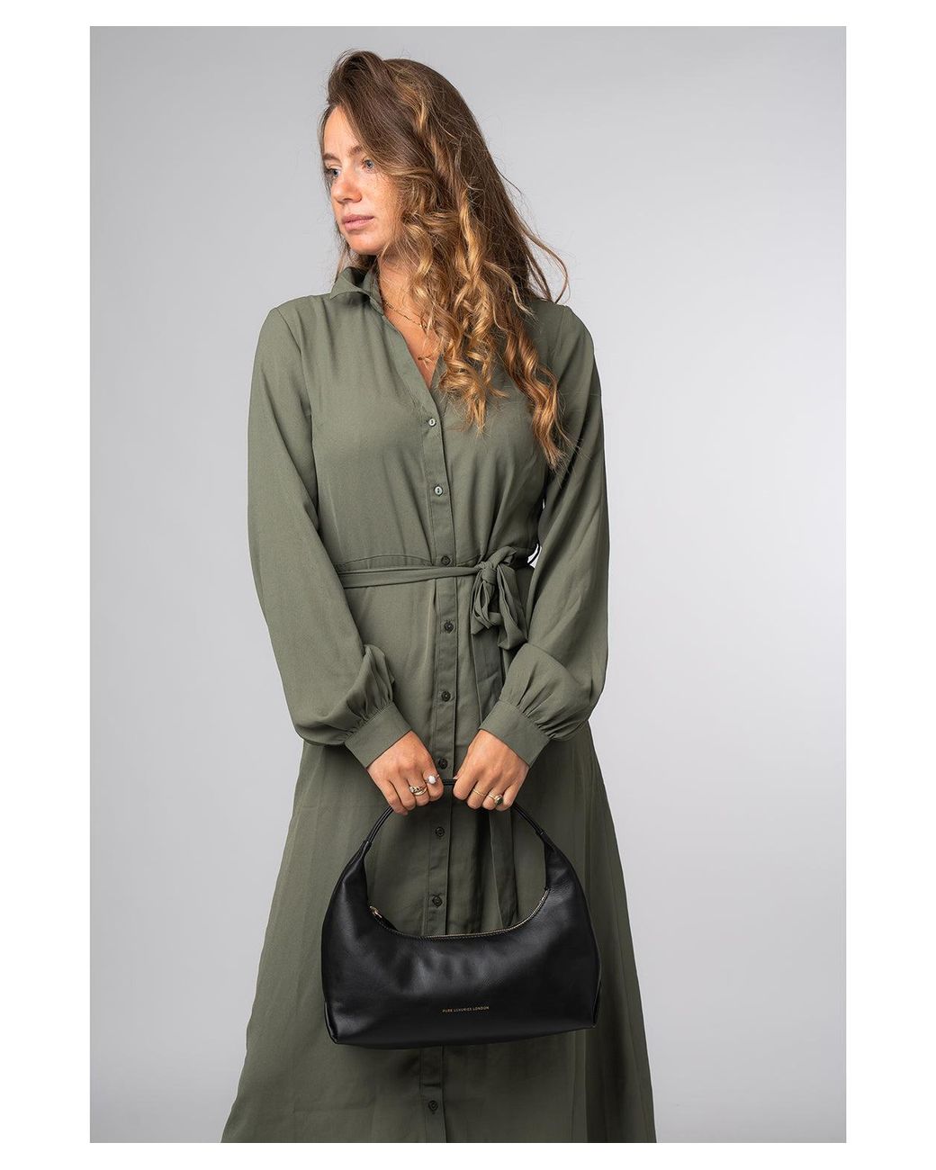 Pure Luxuries Black 'Reese' Nappa Leather Grab Bag
