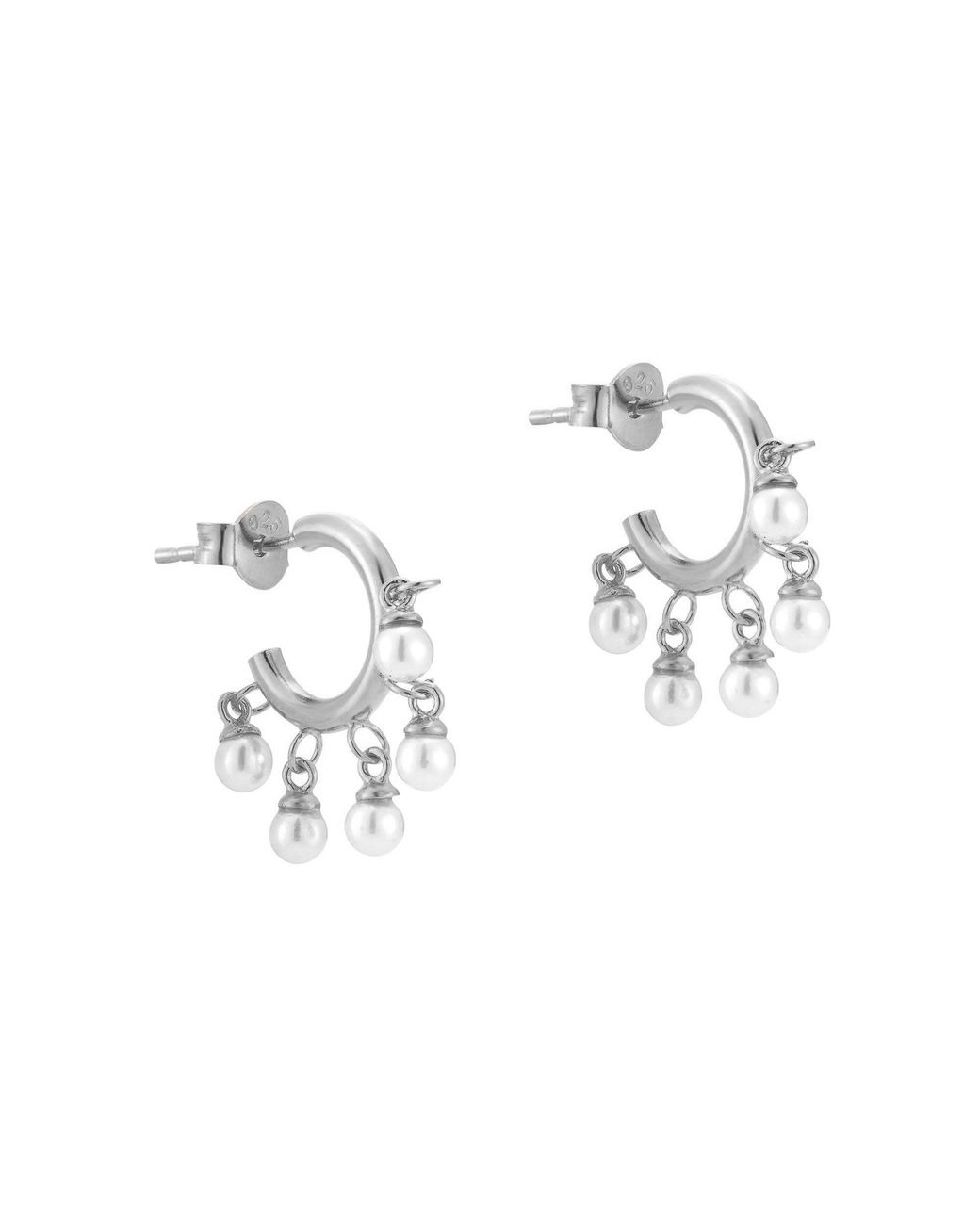 SEOL + GOLD Metallic Sterling Pearl Charm Earrings