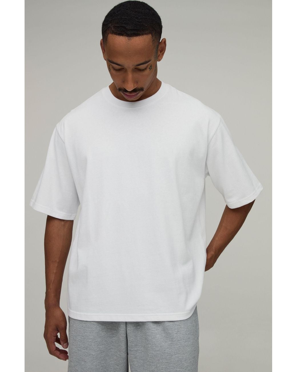BoohooMAN White Oversized Premium 280Gsm T-Shirt for men