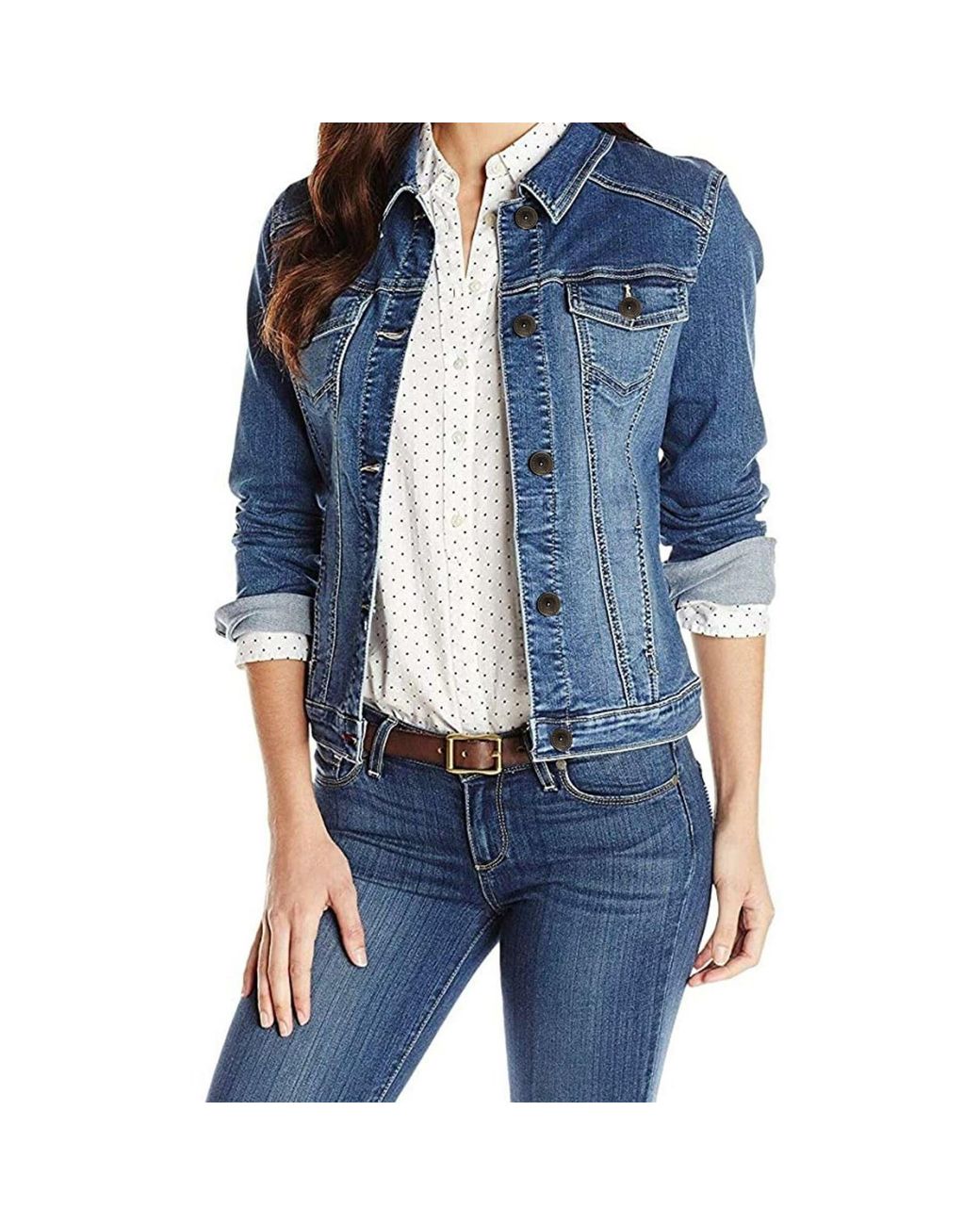 Enzo Blue Ladies Stretch Denim Jackets
