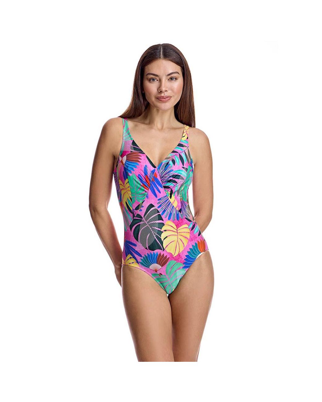 Ory Blue V-Neck Swimsuit W250771