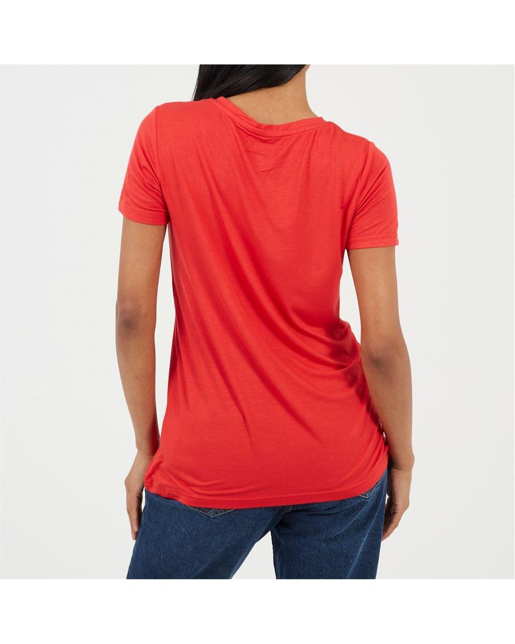 Brave Soul Red Eyelet Tee