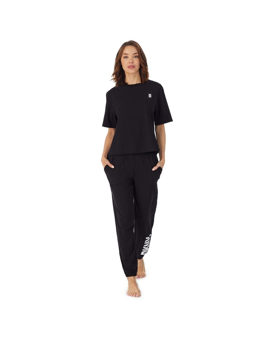 DKNY Black Cotton Logo T-Shirt