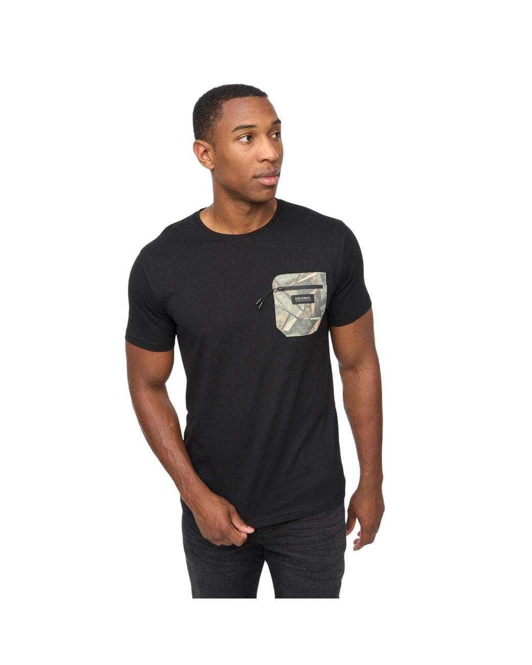 Crosshatch Black Campbox T-Shirt Cotton for men