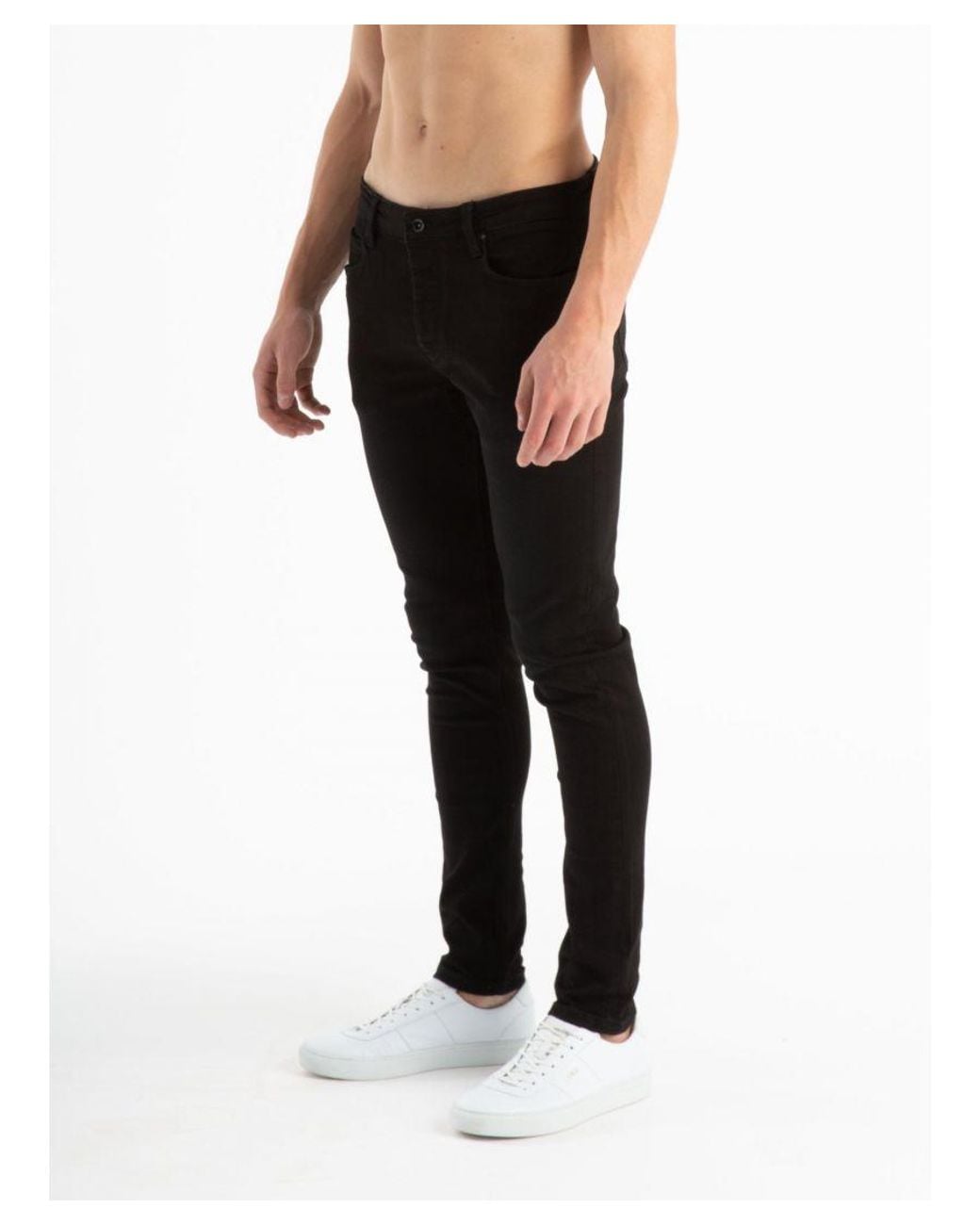 Luke 1977 Black Vac Slim Fit Rinse Wash Jeans Denim for men