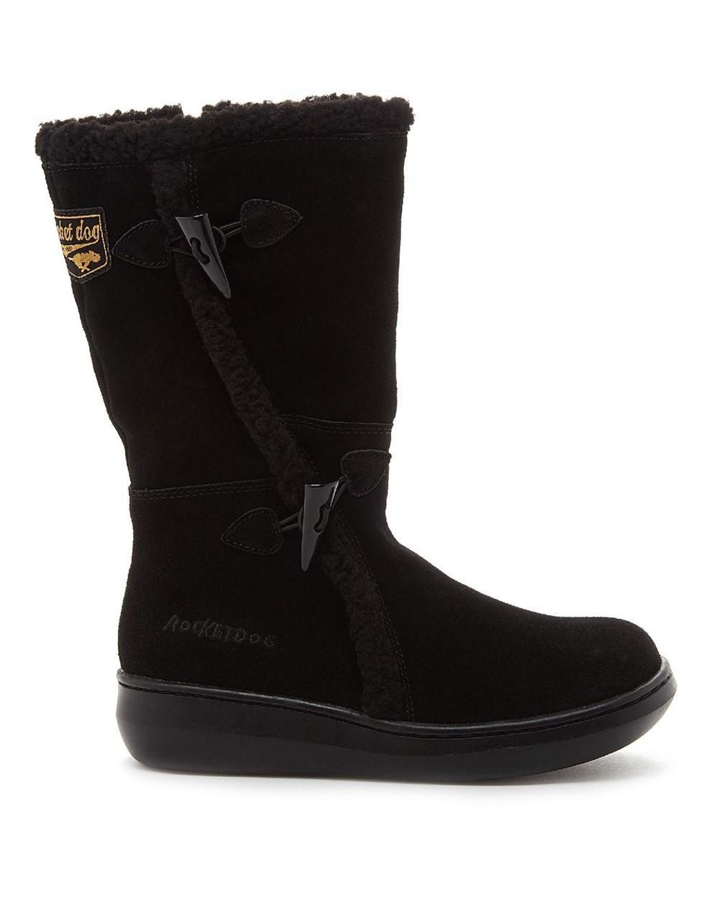 Rocket Dog Black Ladies Slope Mid Calf Winter Boot