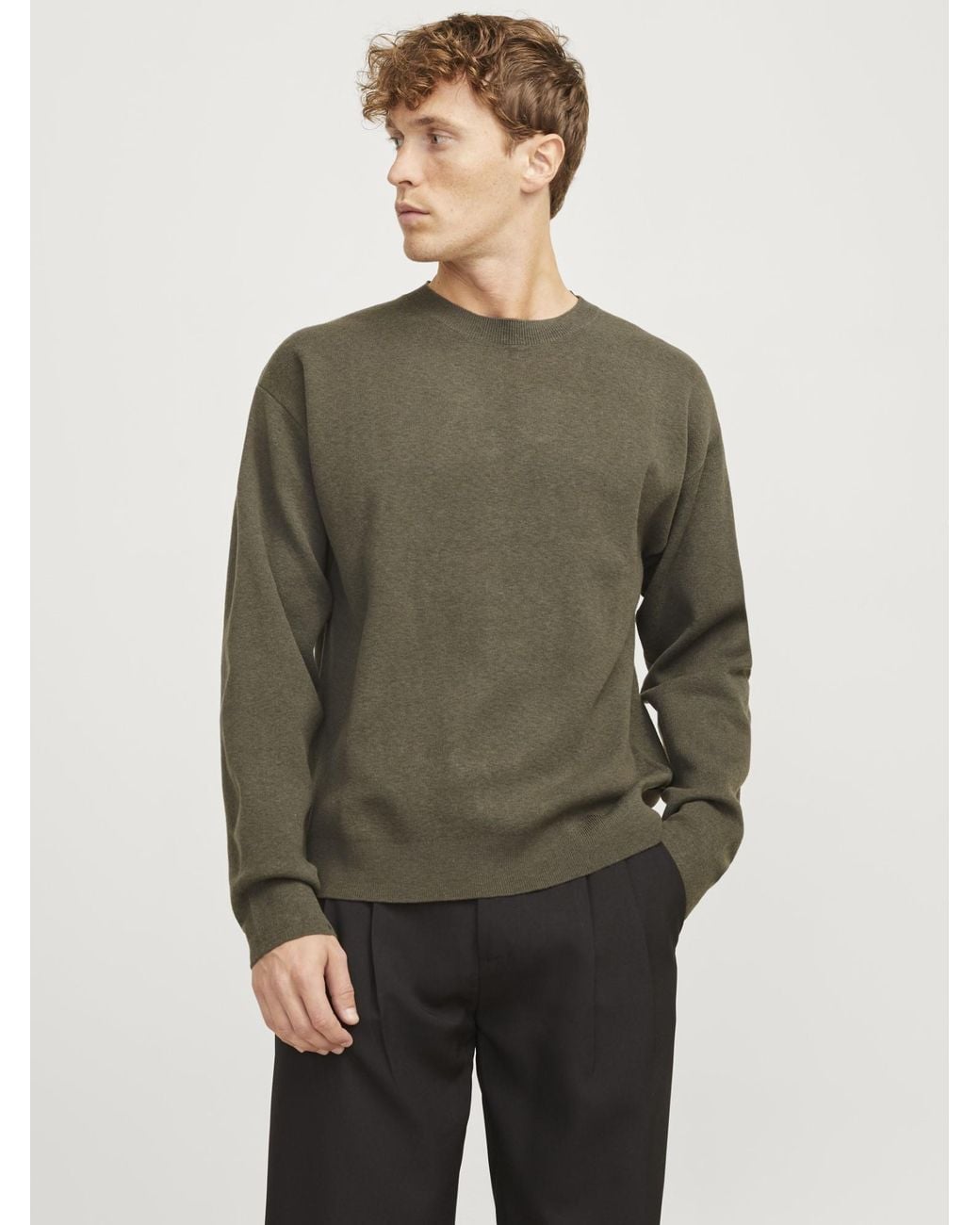 Jack & Jones Trui Bradfort Knit Crew Neck in het Green voor heren