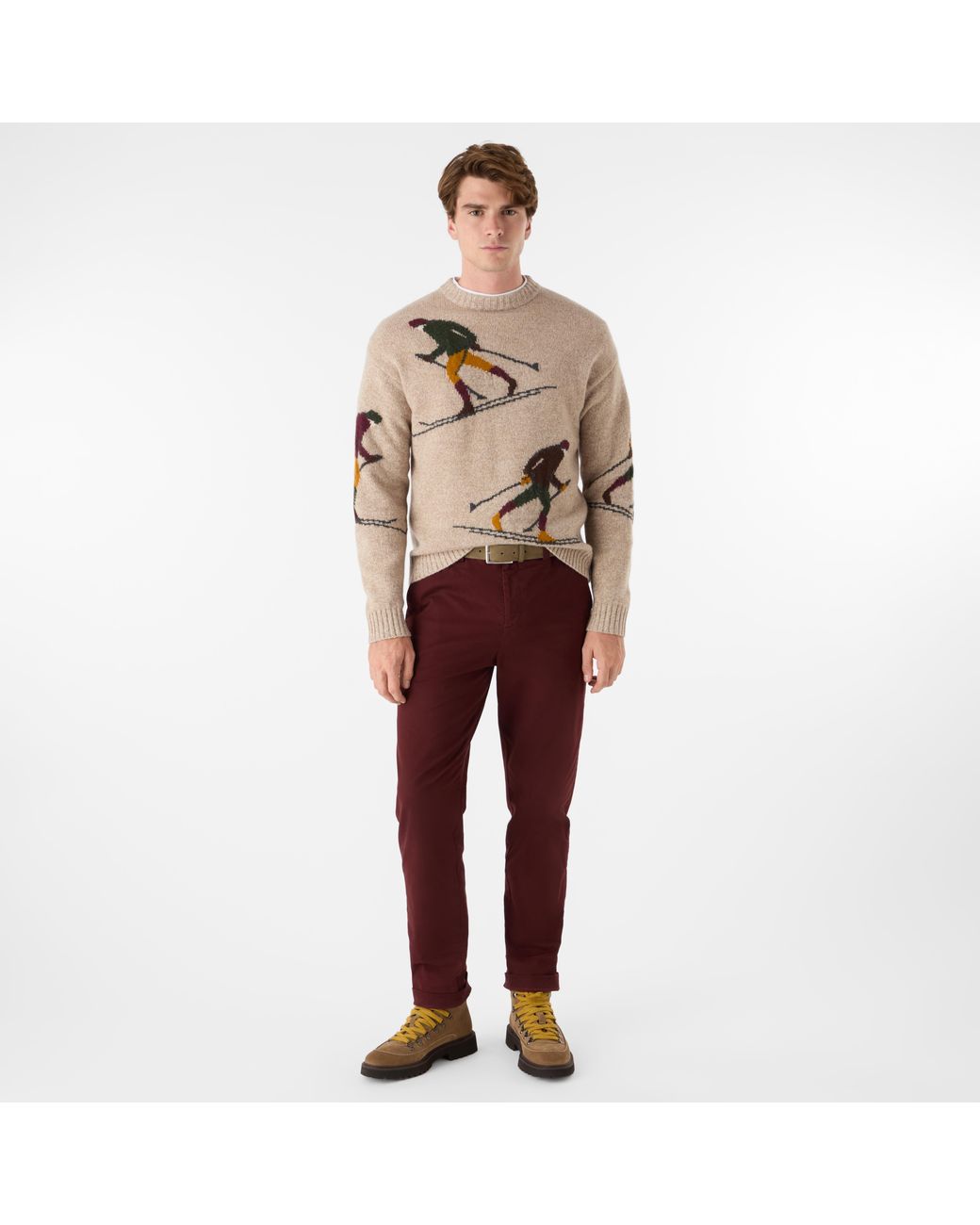 Oliver Sweeney Natural Lambswool Crew Neck Jumper for men