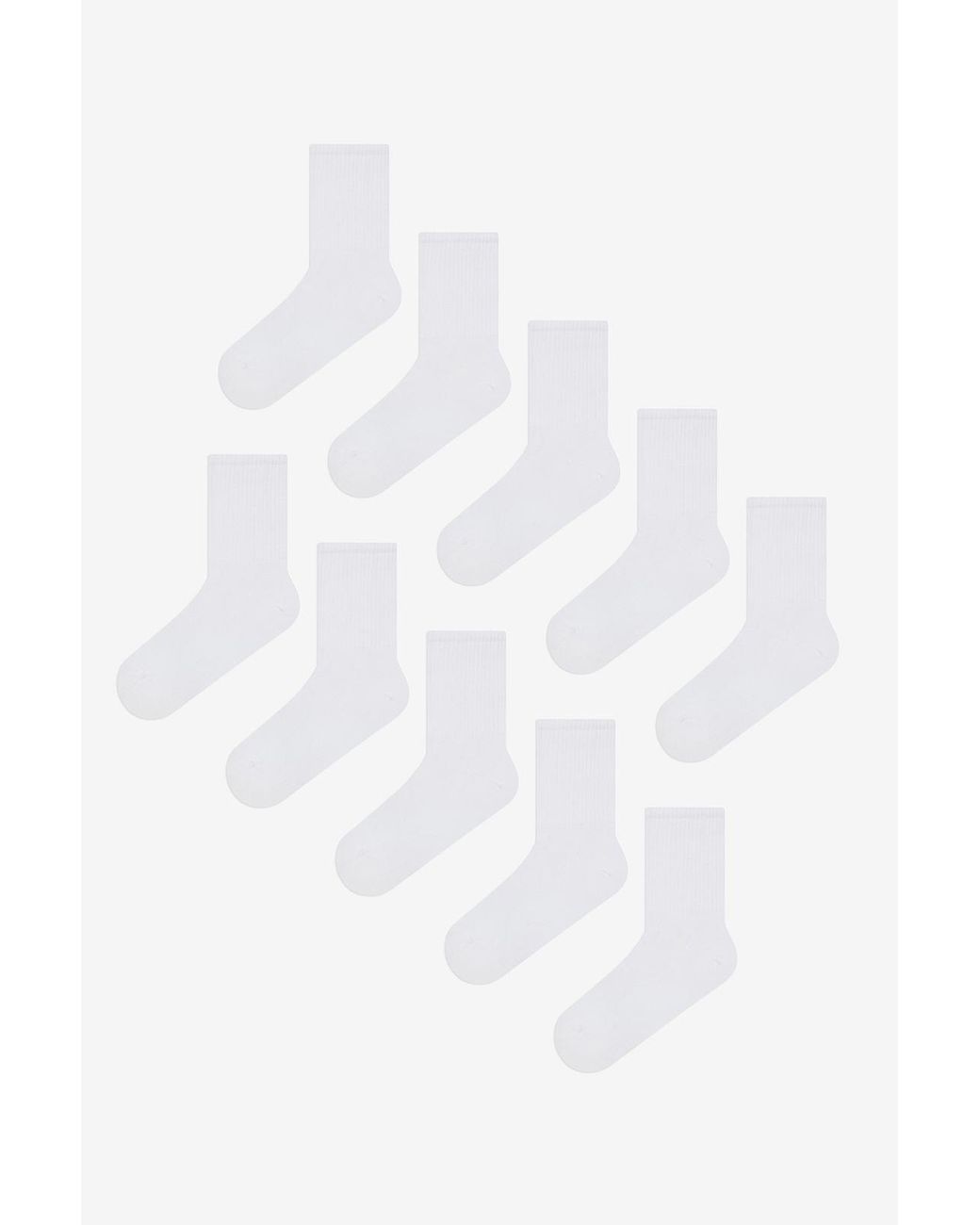 Penti White 10-Pack Ribbed Crew Socks