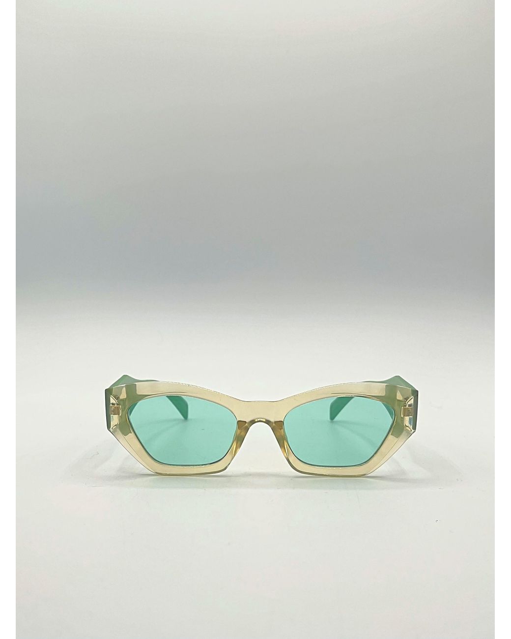 SVNX Green Angular Framed Sunglasses
