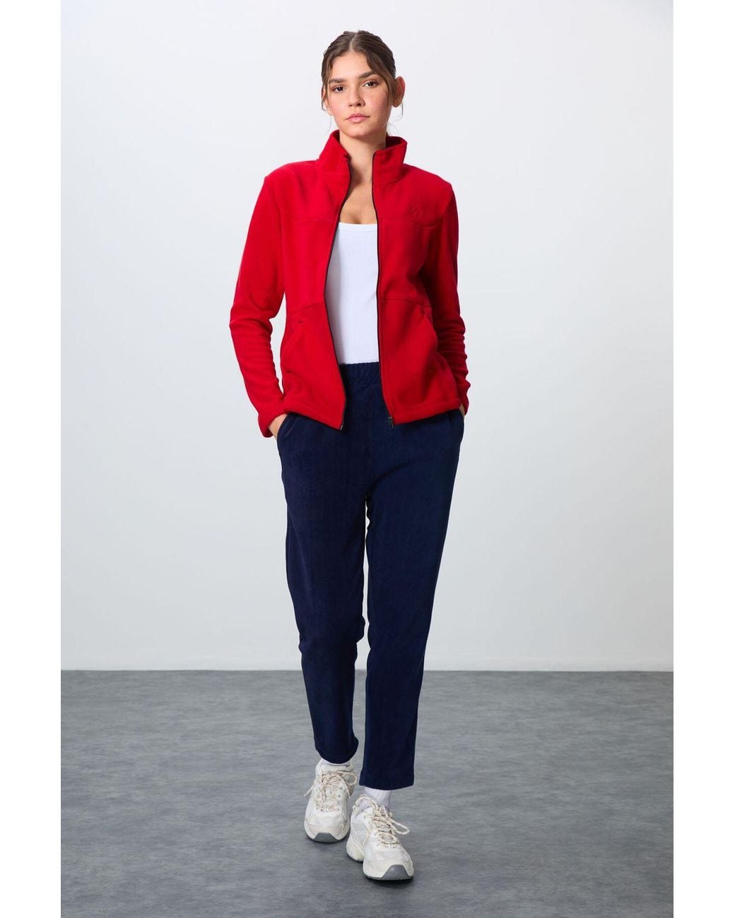 TOMMY LIFE Red Long-Sleeve Zipper Tracksuit Set