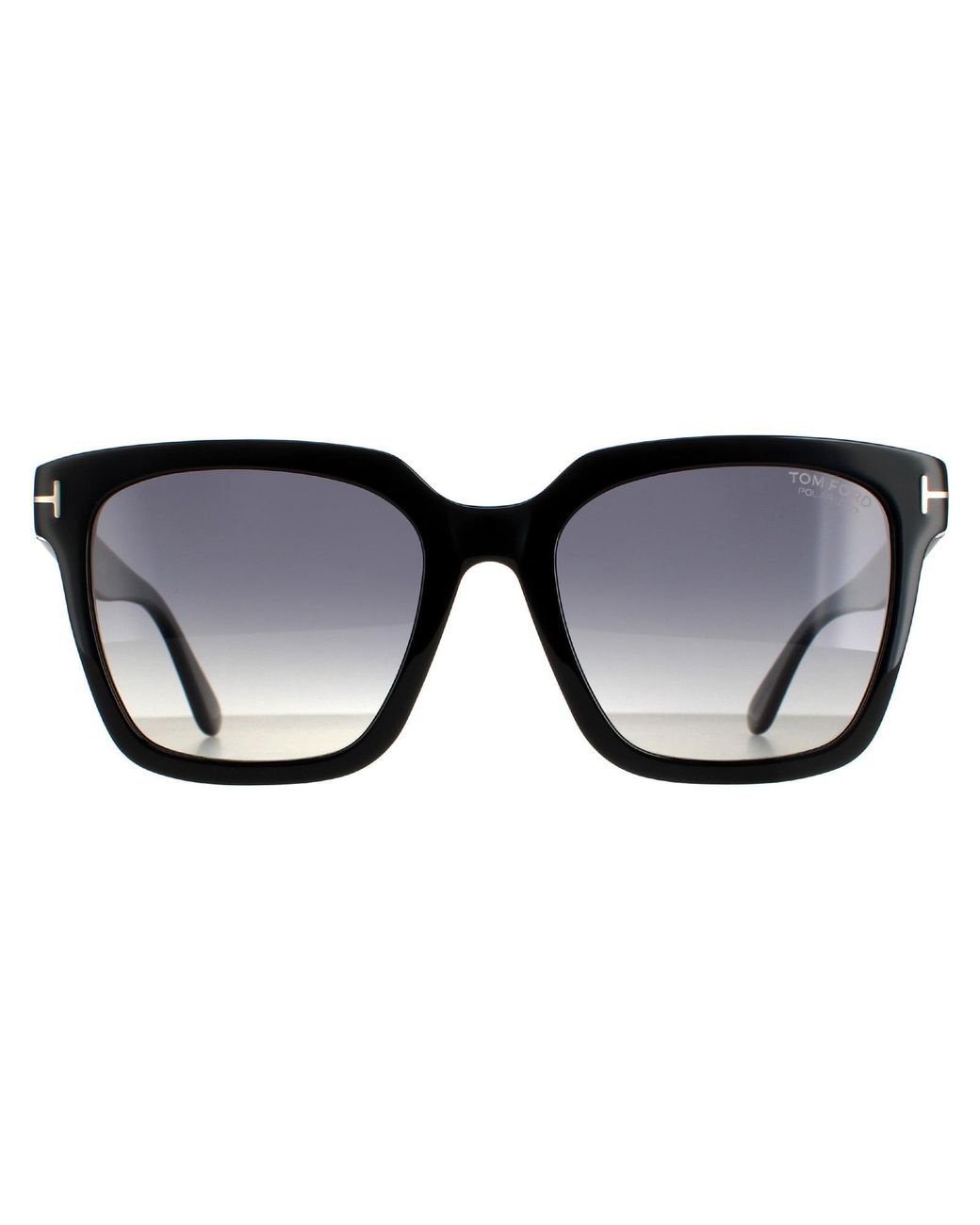 Tom Ford Black Square Shiny Smoke Polarized Selby Ft0952