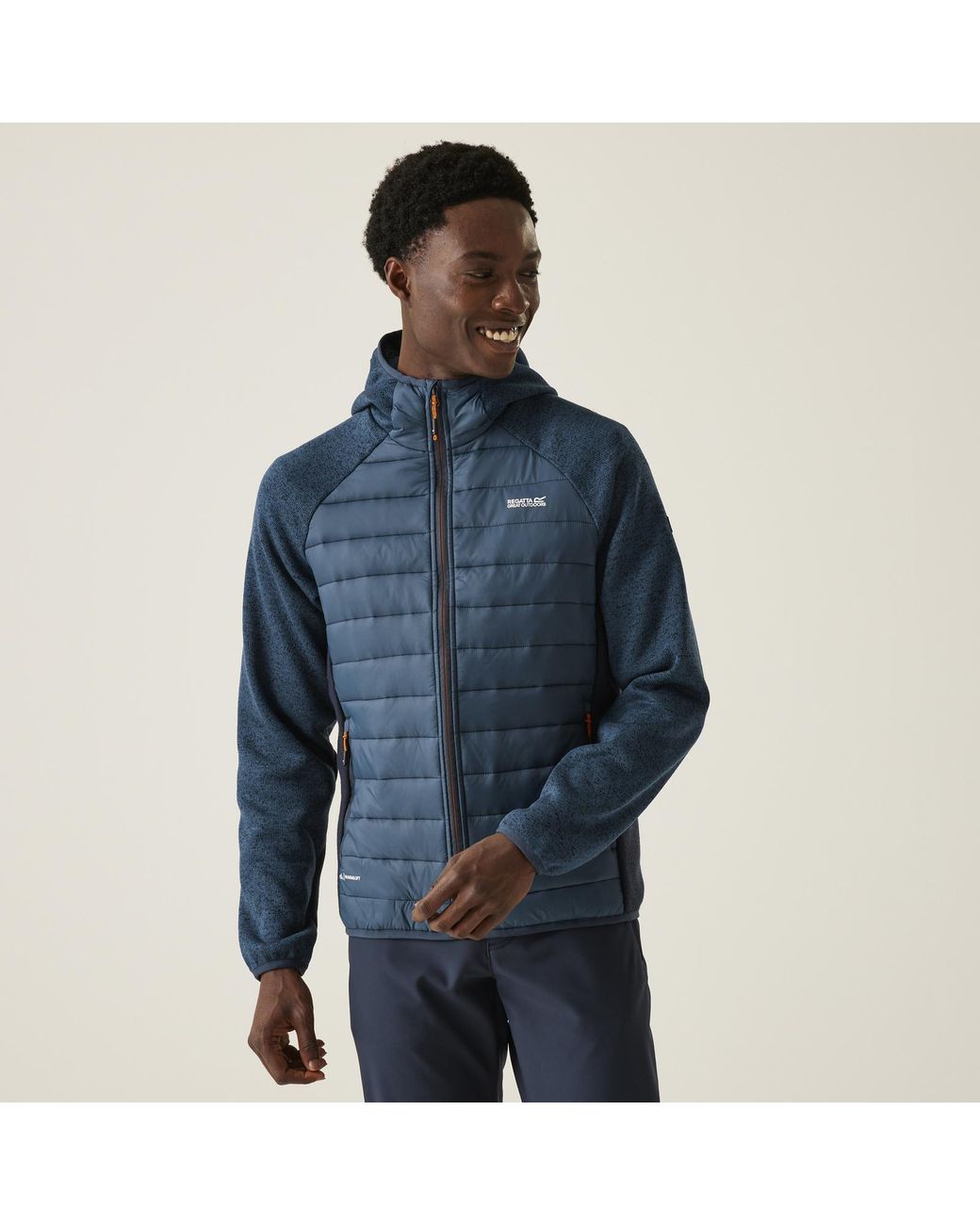 Regatta Blue Newhill Hybrid Hooded Outdoor Walking Hiking Padded Jacket Coat for men