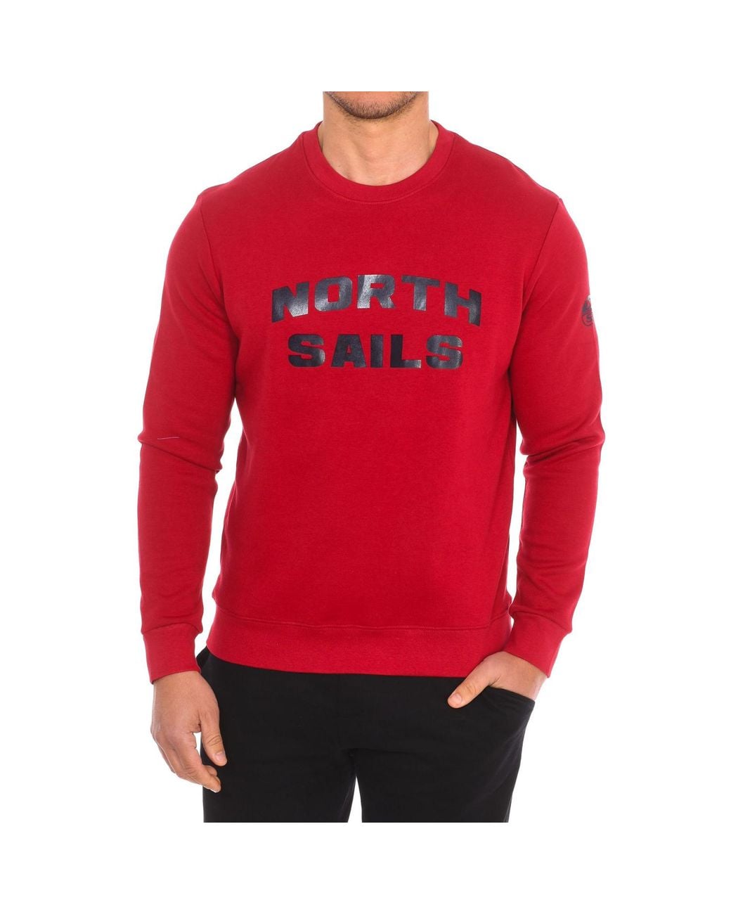 North Sails Red Long-Sleeved Crew-Neck Sweatshirt 9024170 for men