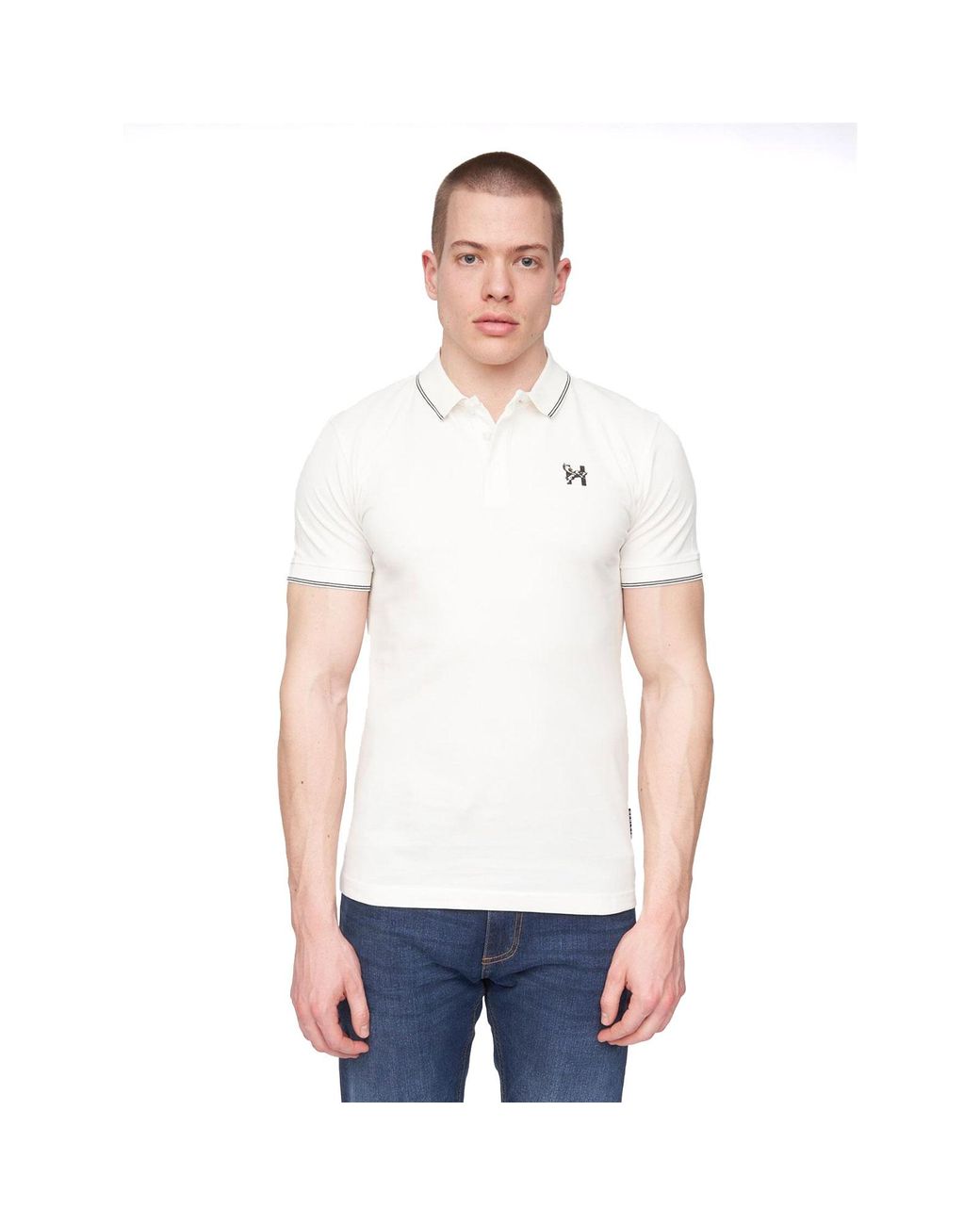 Henleys White Moorehen Polo Shirt for men