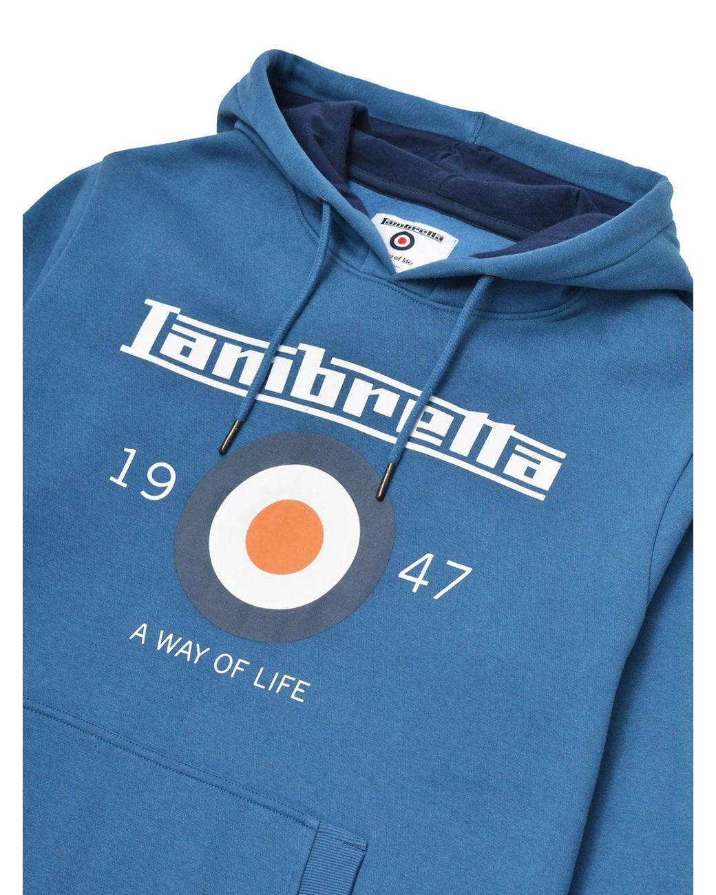 Lambretta Blue Dark Target Hoodie for men