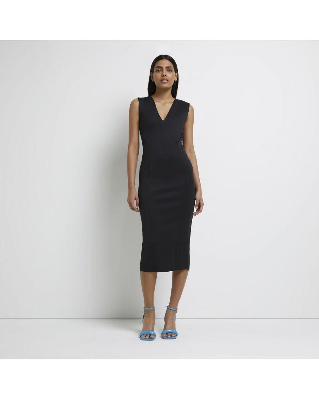 River Island White Bodycon Midi Dress