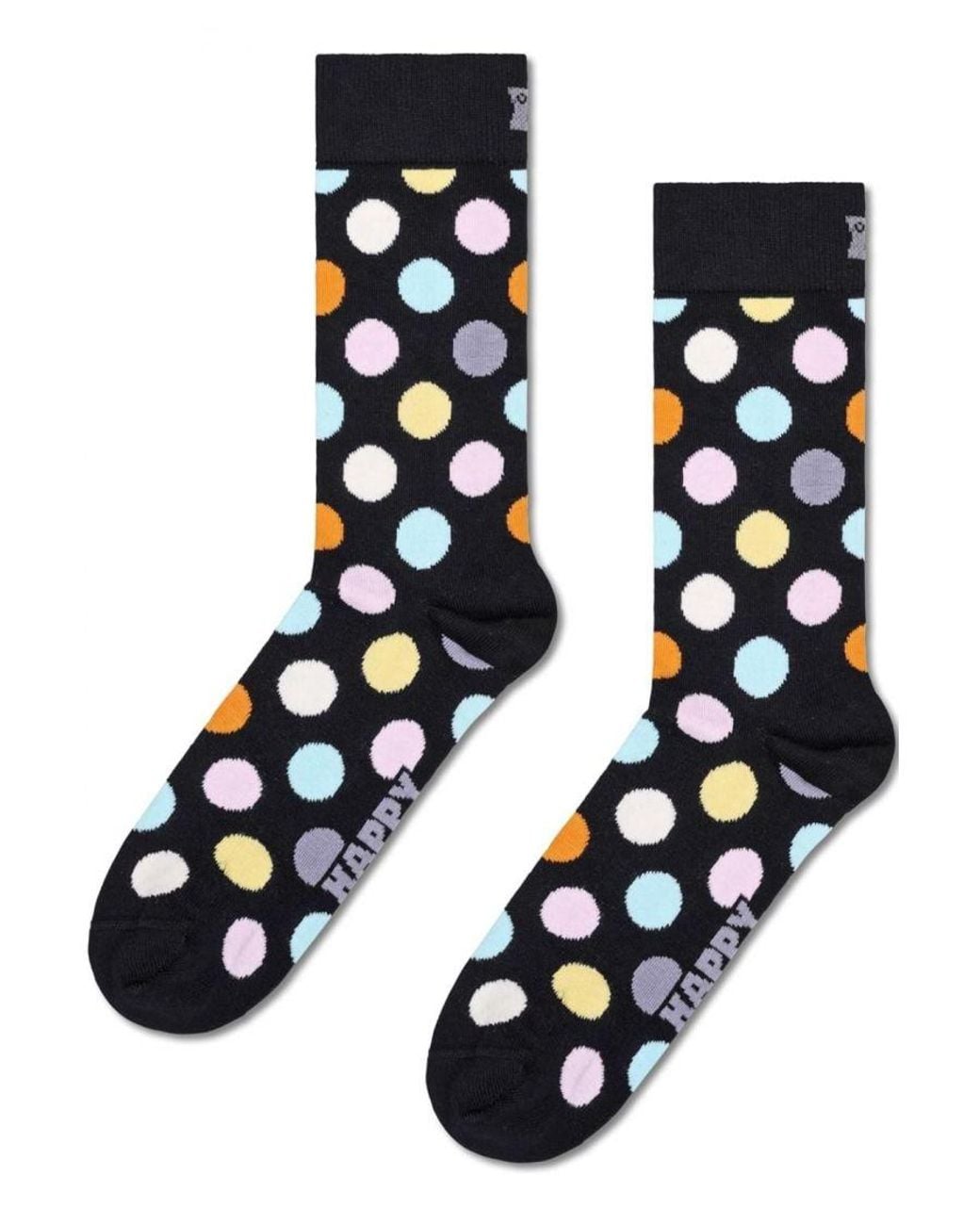 Happy Socks Black 2 Pack Classic Big Dot Crew