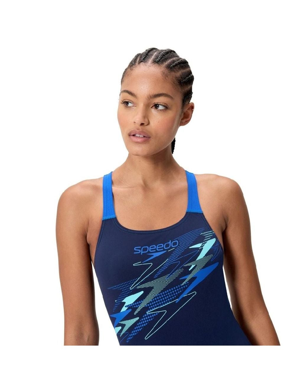 Speedo Blue Ladies Medley Logo One Piece Swimsuit