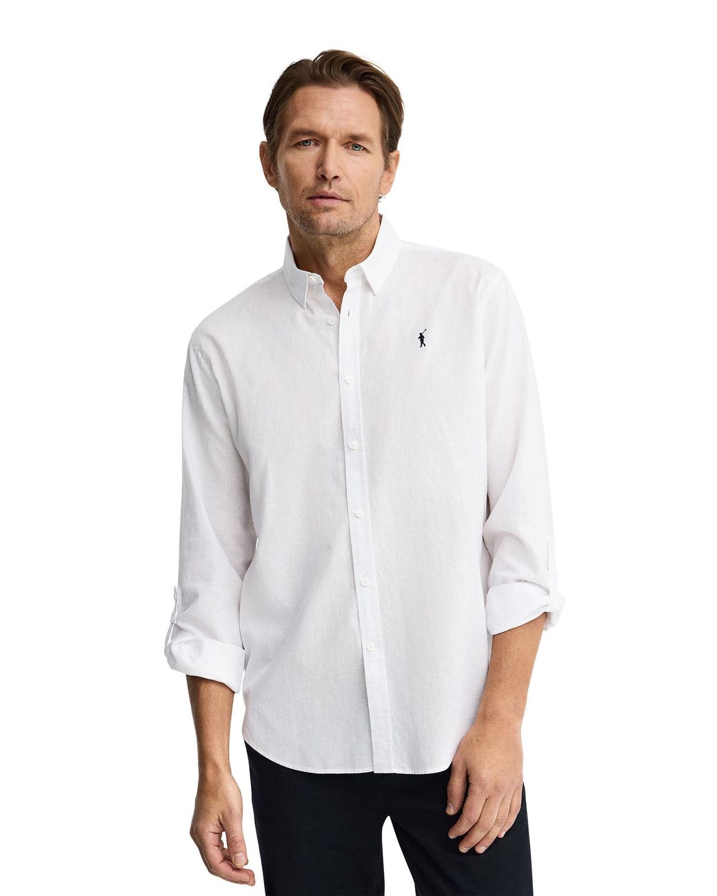 POLO CLUB White Long Sleeve Regular Fit Shirt Shirt-L-S23 for men