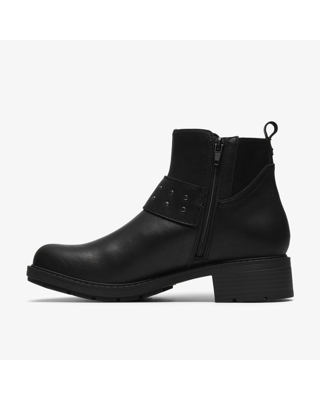 Clarks Black Hearth Stud Leather Boots