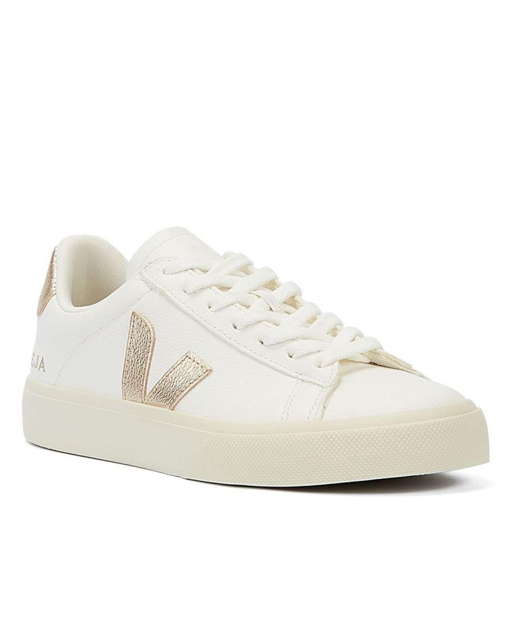 Veja White Campo Platine Trainers Leather