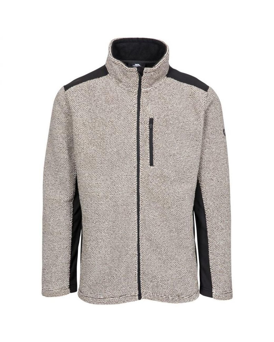 Trespass Gray Farantino Fleece Jacket (Truffle Stripe) for men