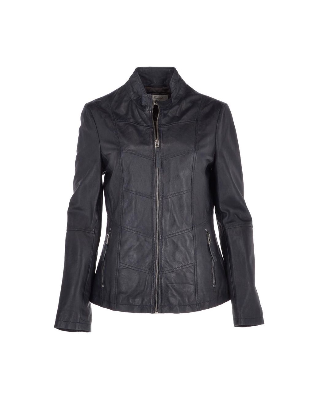 Ashwood Leather Black 'Isla' Real Mandarin Collared Jacket