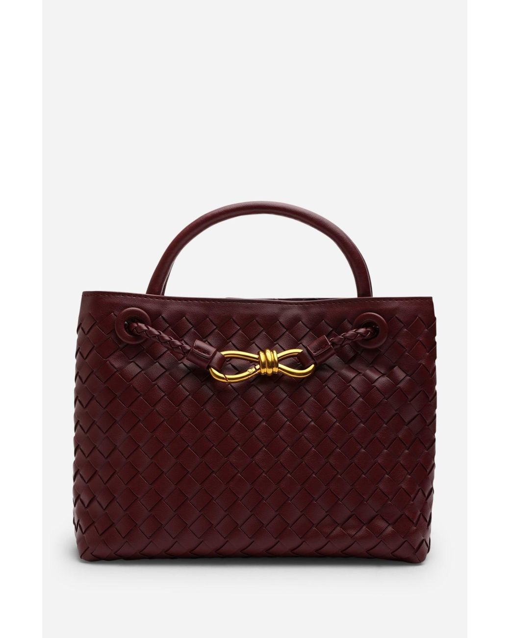 Where's That From Red Wheres 'Luna' Woven Faux Leather Tote Bag With Detail