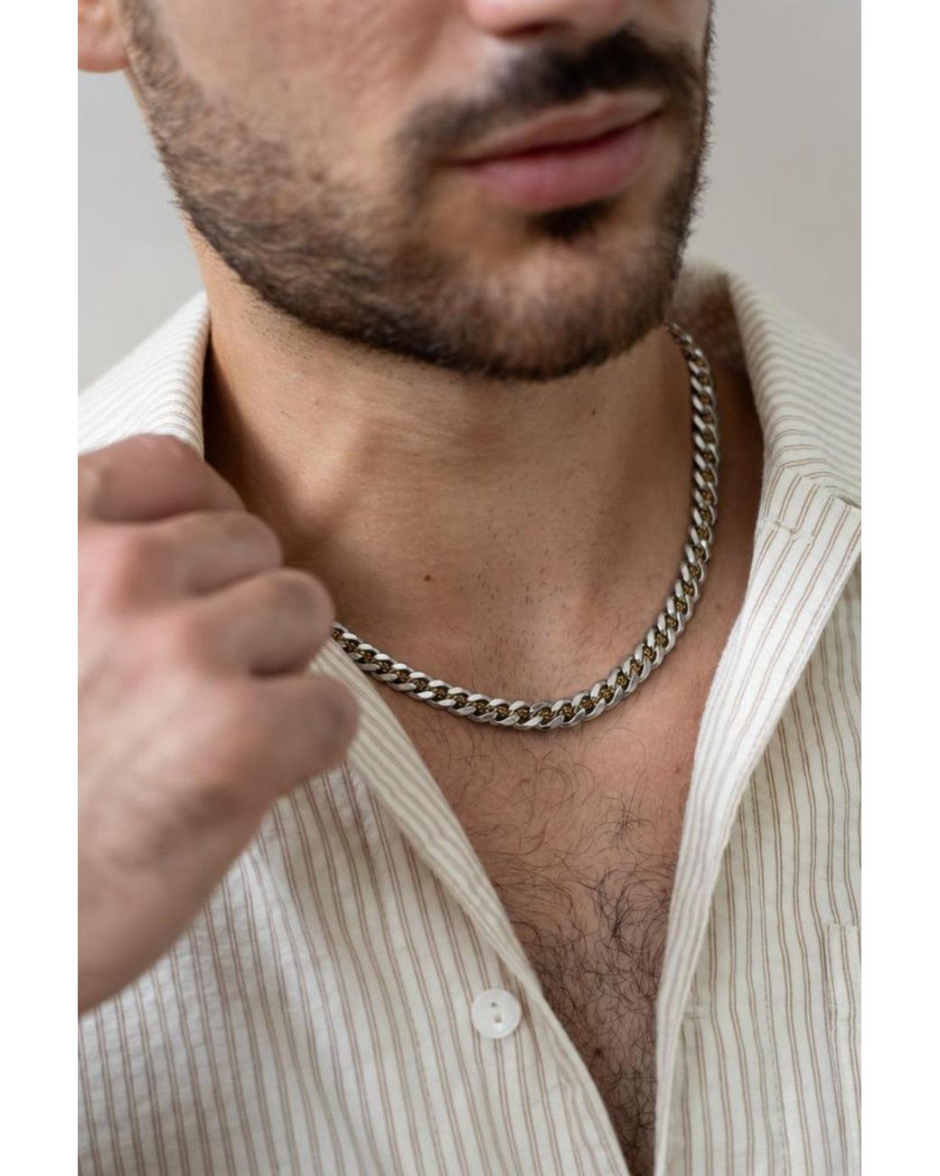 SVNX Brown Woven Chain Necklace