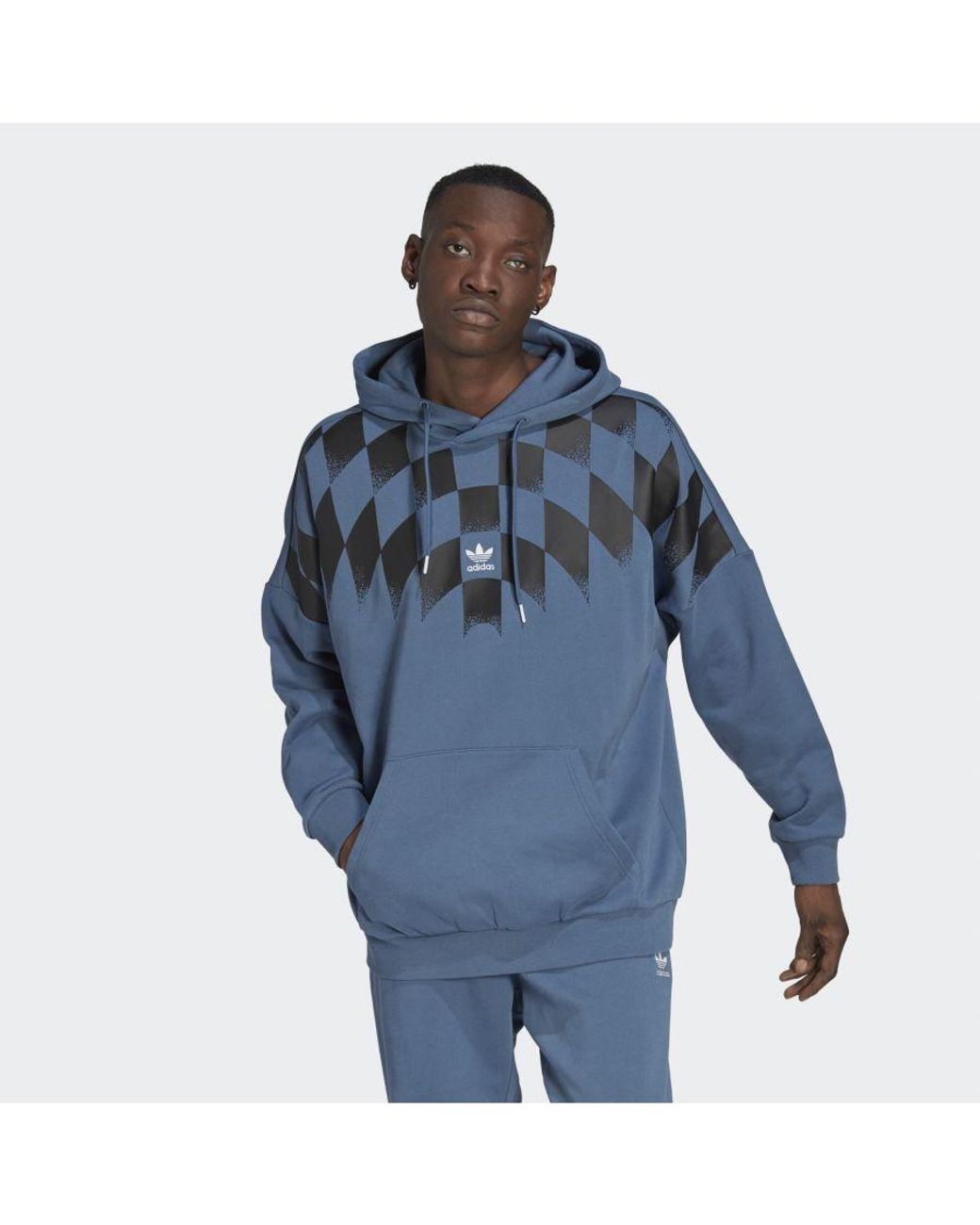 adidas Originals Rekive Graphic Hoodie Cotton in Blue for Men | Lyst UK