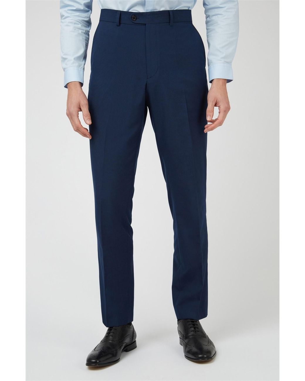 Limehaus Blue Slim Fit Suit Trousers for men