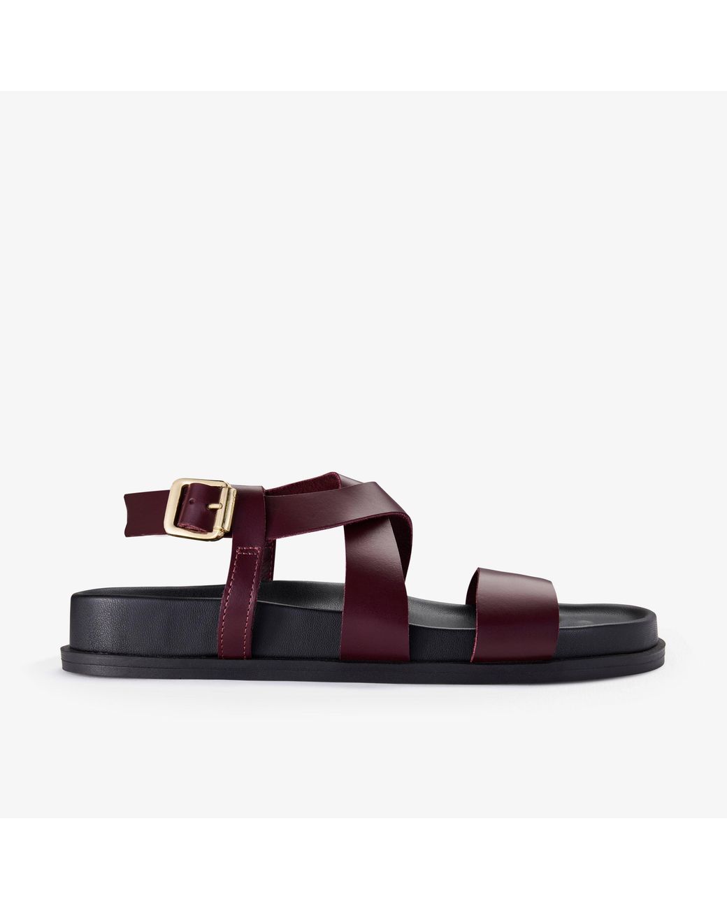 Clarks Brown Zarlea Strap Burgundy Leather Sandals
