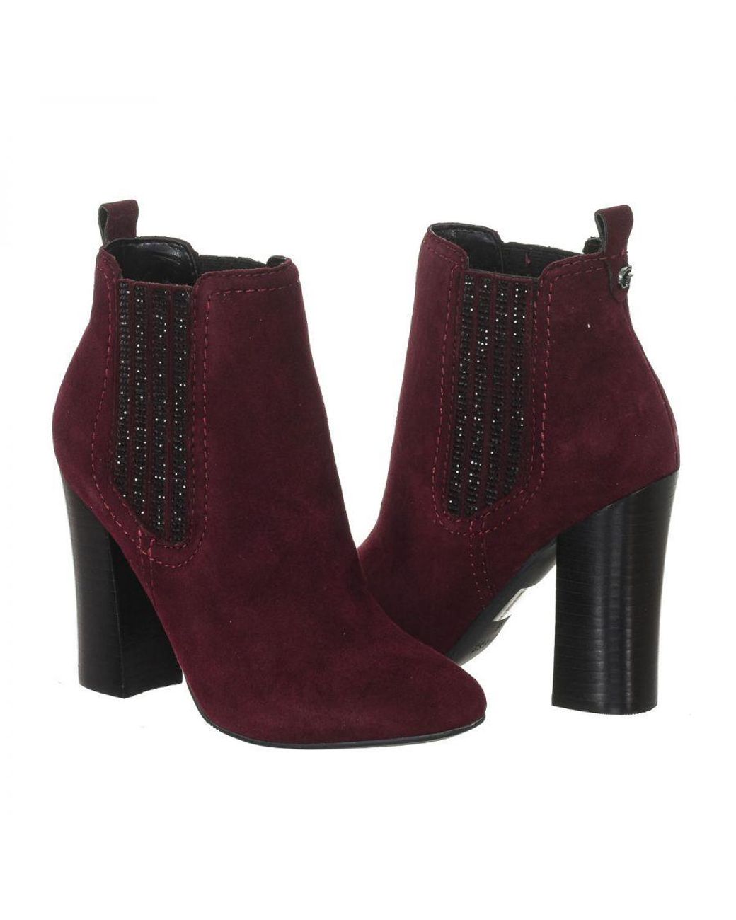 Guess Purple Suede Effect Leather Heeled Ankle Boots Fllun3Sue10