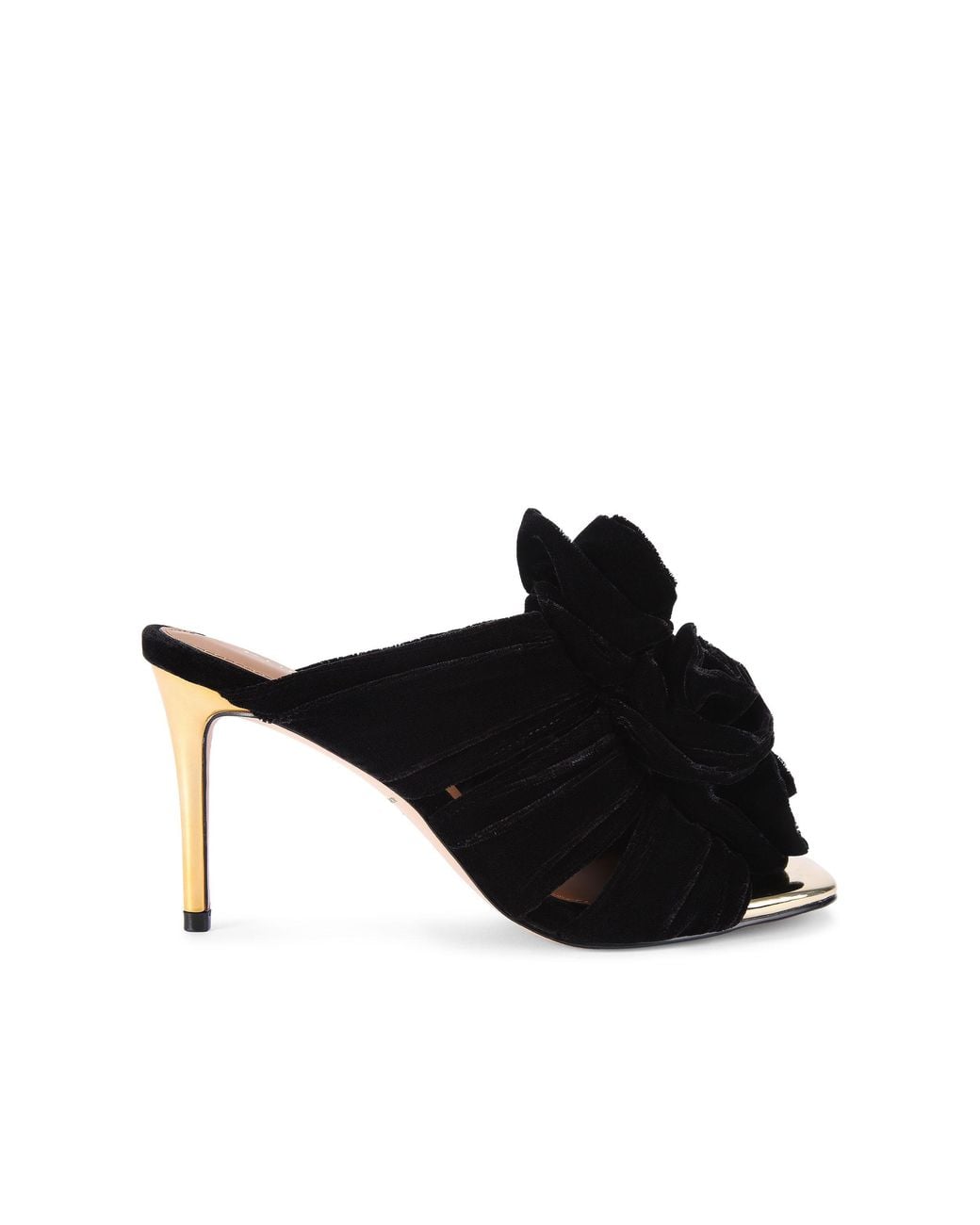 Kurt Geiger Black Velvet Bloom Mule Mules
