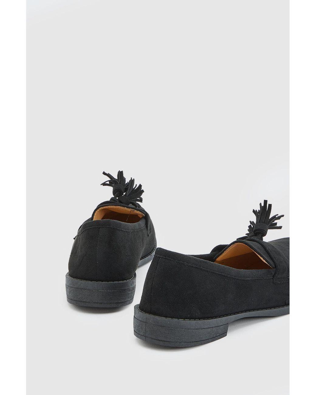 Good for the Sole White Lola Faux Suede Flexi Tassel Detail Loafers