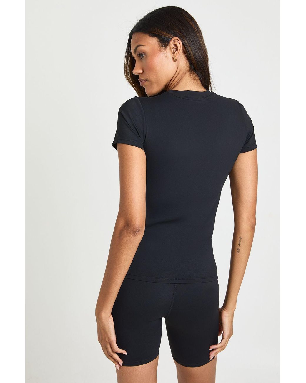 Boohoo Black Maternity Supersoft Sculpt Short Sleeve Top