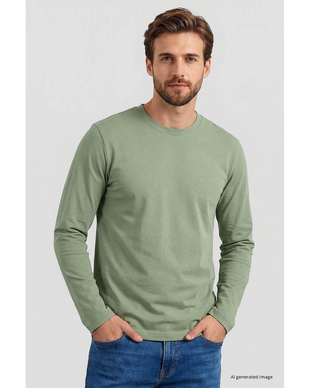 TOMMY LIFE Green Cotton Elastane T-Shirt for men