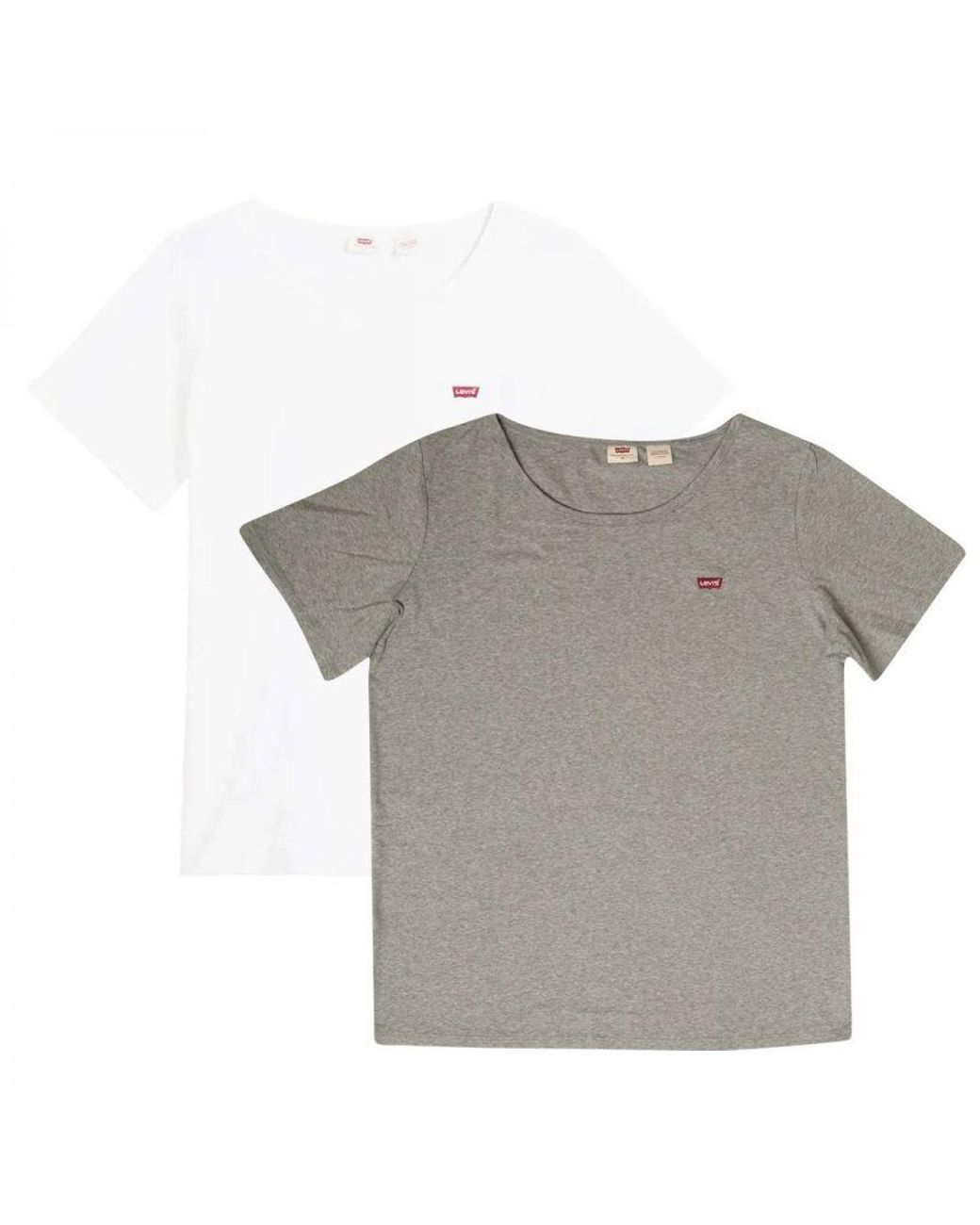 Levi's 's Plus 2 Pack T-shirts In White Grey in het Grijs | Lyst NL