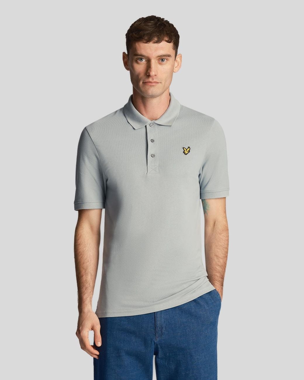 Lyle & Scott Gray Plain Polo Shirt for men