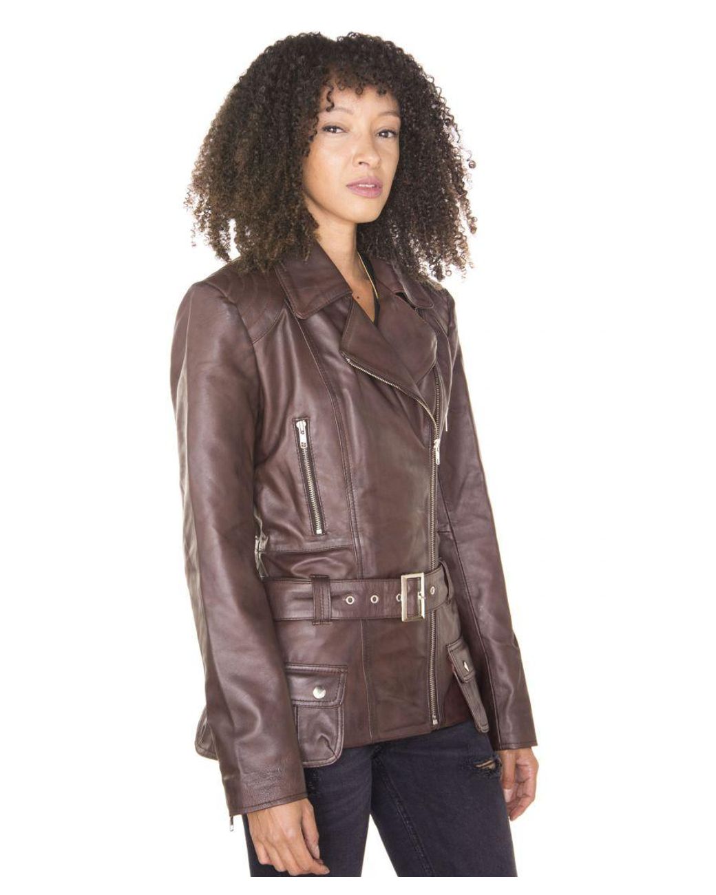 Infinity Leather Purple Long Biker Jacket-Quito