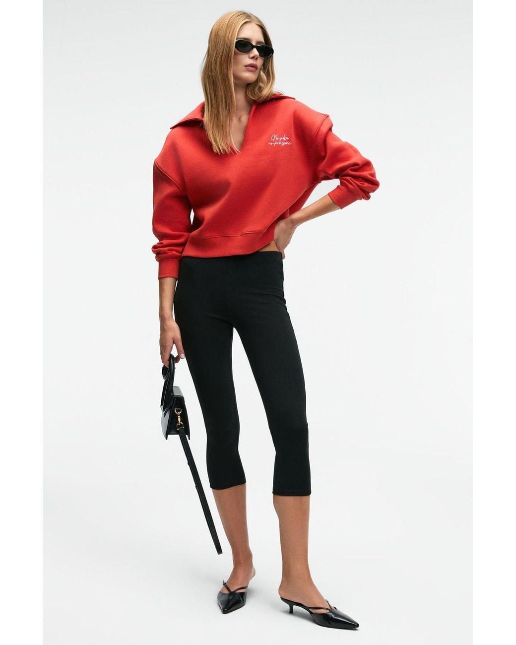 Grimelange Red Close-Fit Ankle-Length Leggings