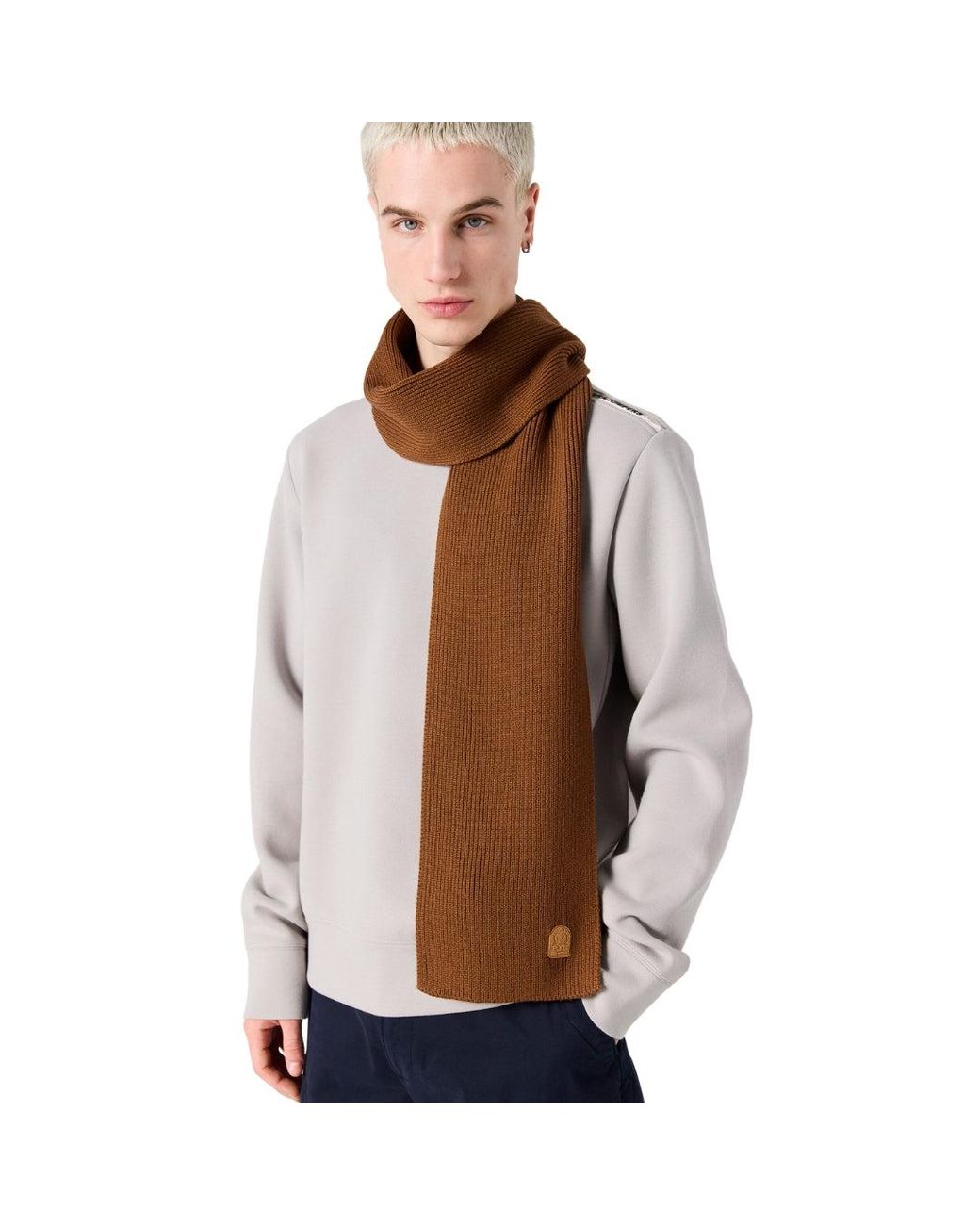 Parajumpers Brown Plain Scarf Almond for men