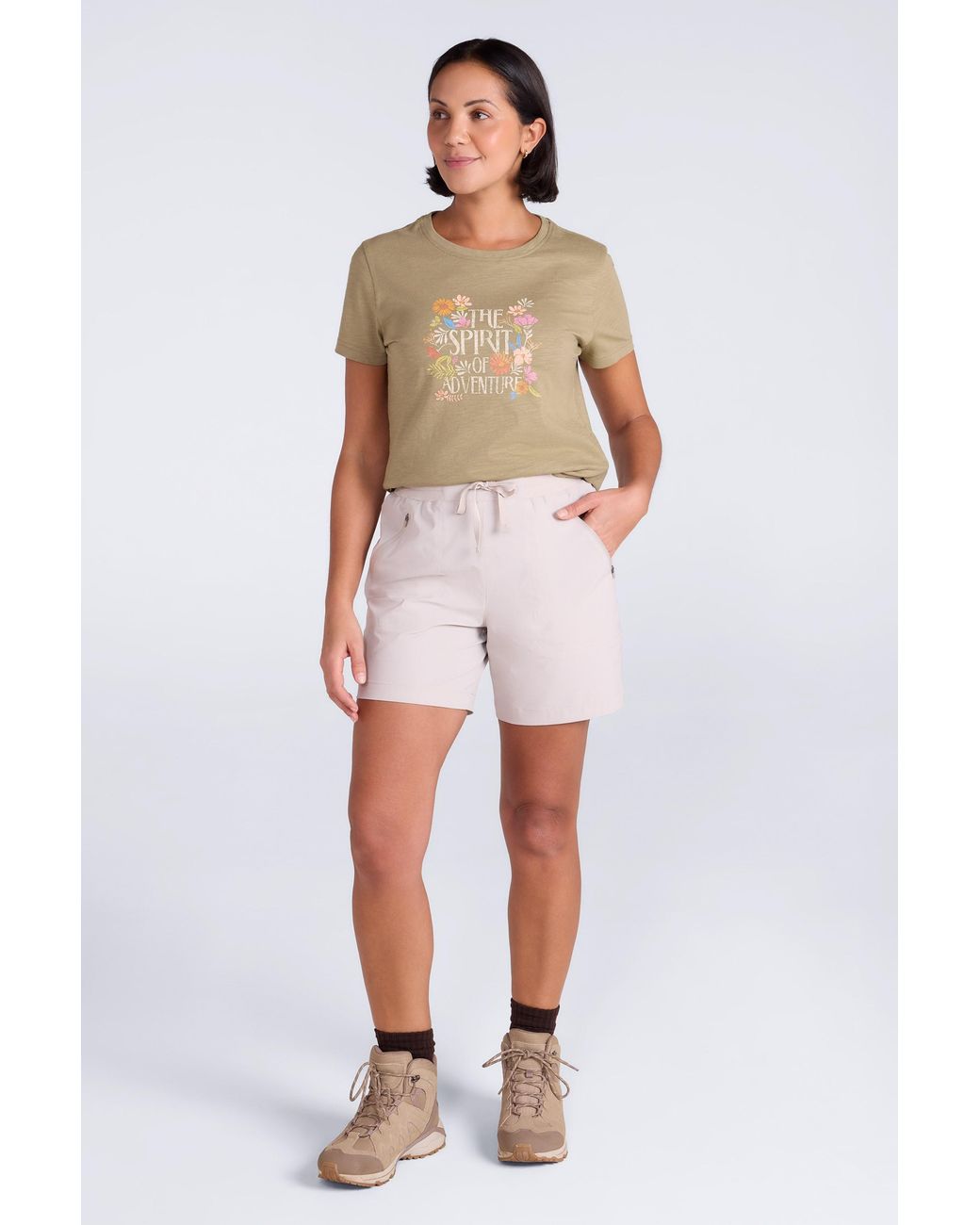 Mountain Warehouse Natural 'Explorer' Shorts With Zipped Pockets Everyday Summer Bottoms Nylon