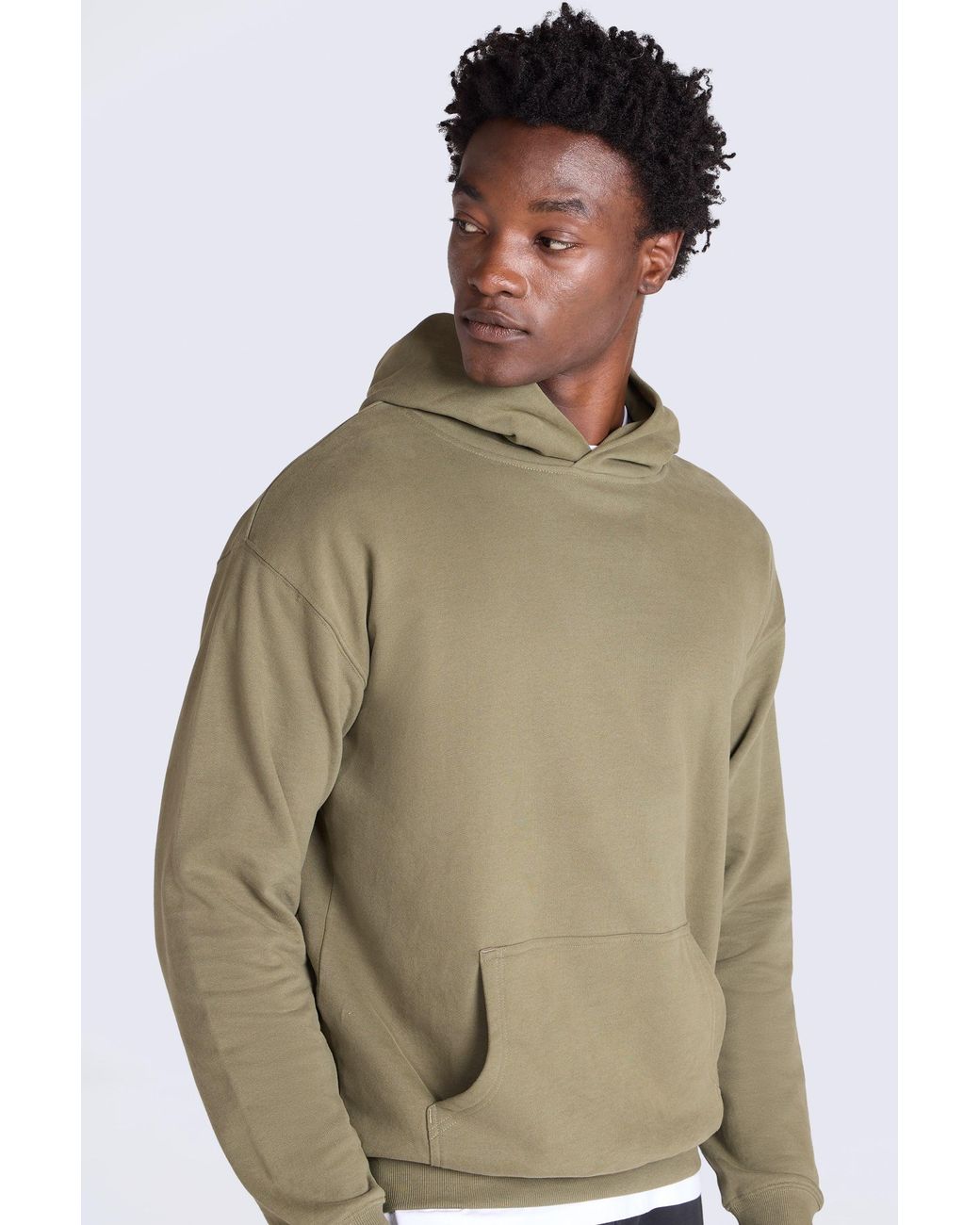 Mountain Warehouse Brown 'Icon' Logo Drop Shoulder Hoodie With Kangaroo Pocket Warm Sweatshirt Cotton for men