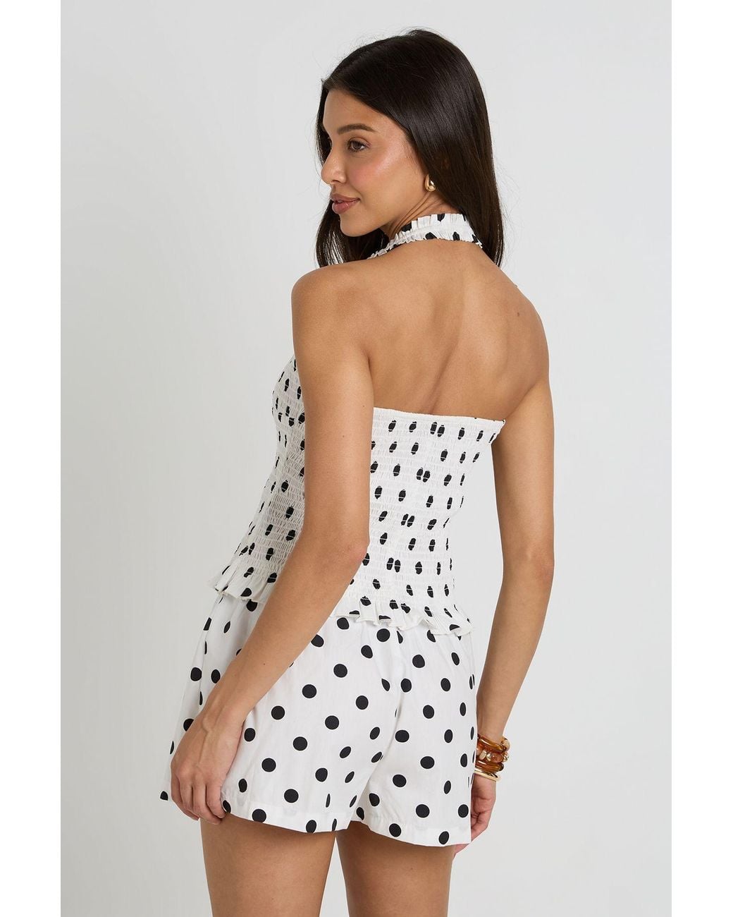 Boohoo White Polka Dot Poplin Flippy Shorts