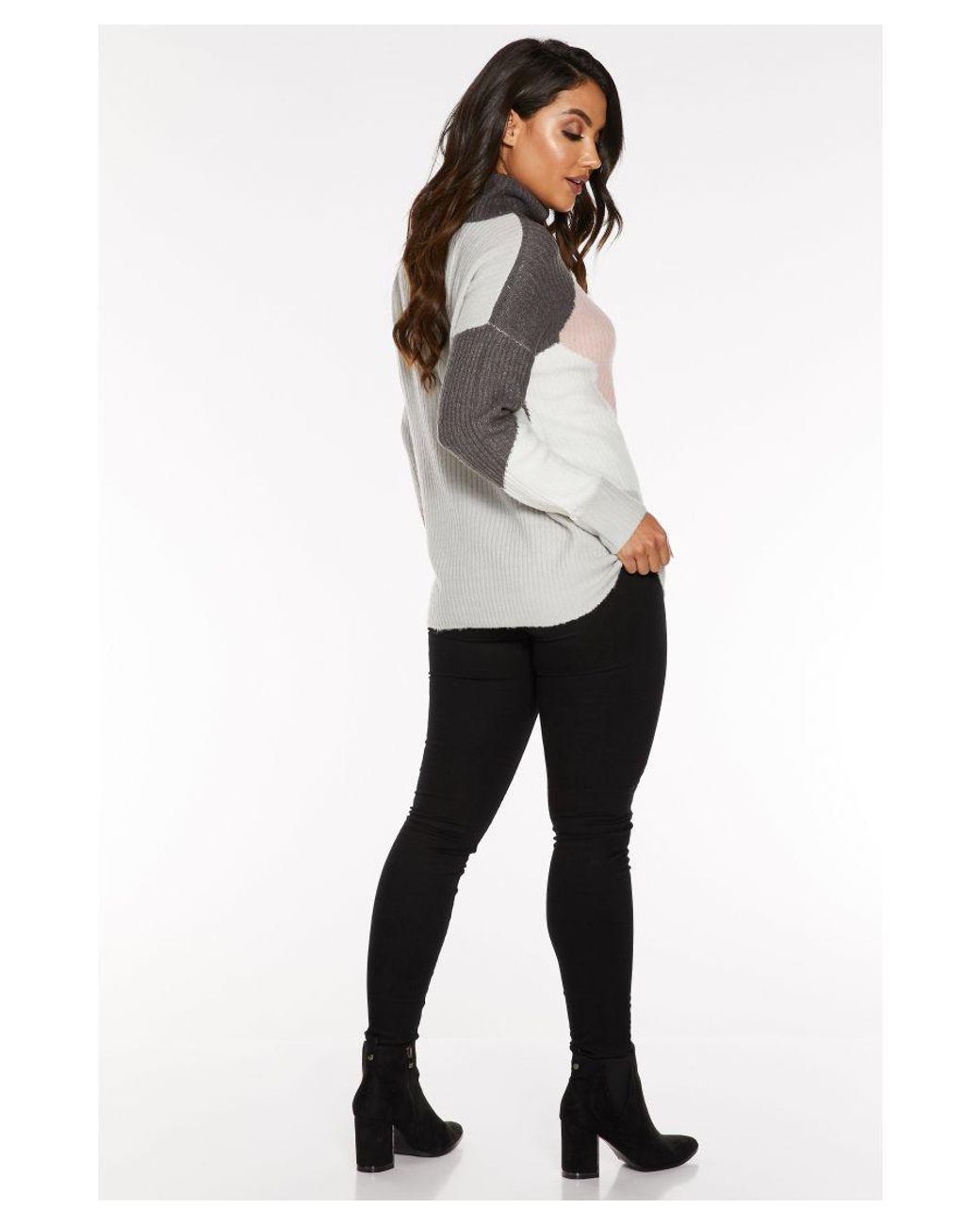 Quiz Black Fleece Silver Stripe Leggings Lyst UK