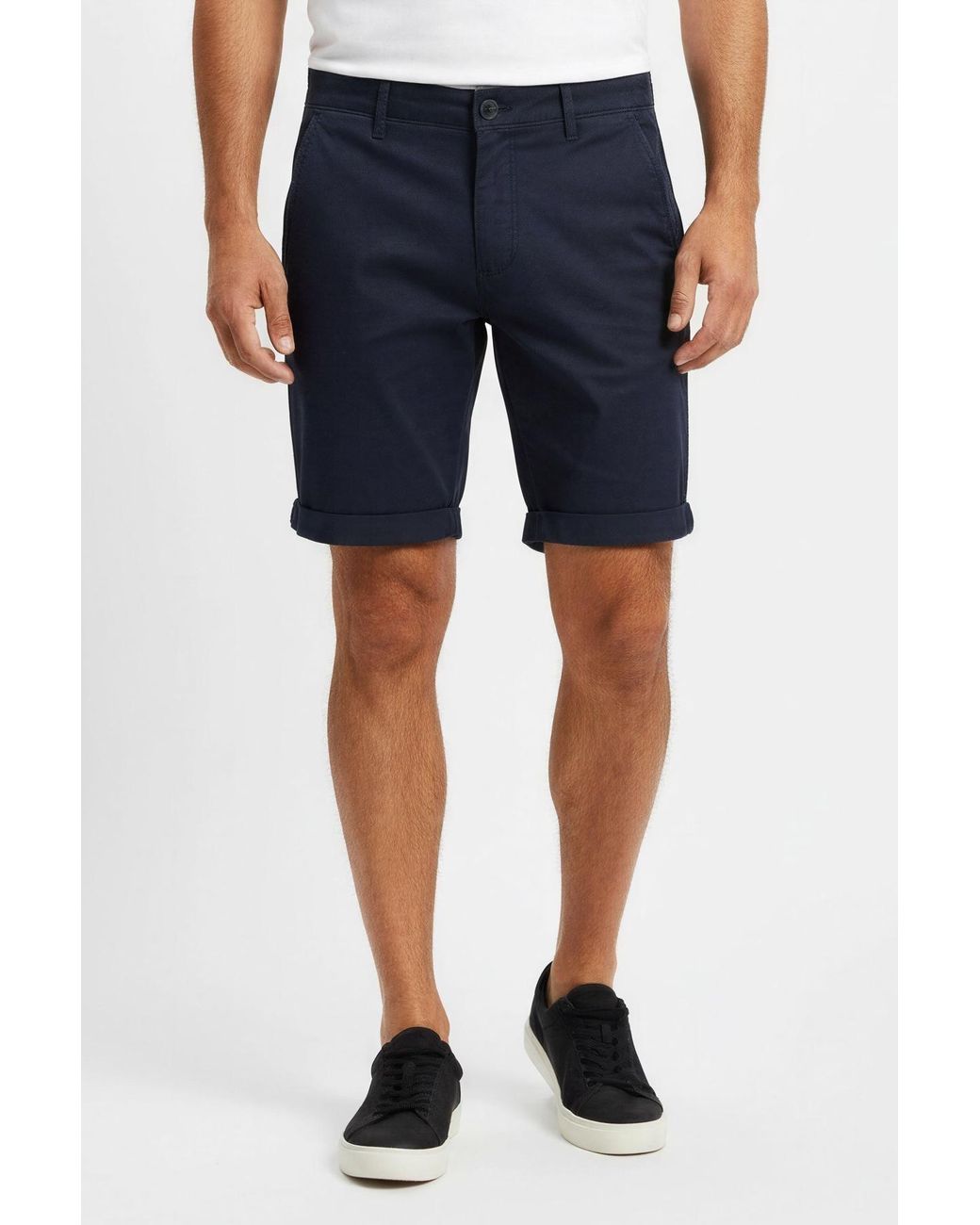 Topman Blue Slim Fit Chino Shorts for men
