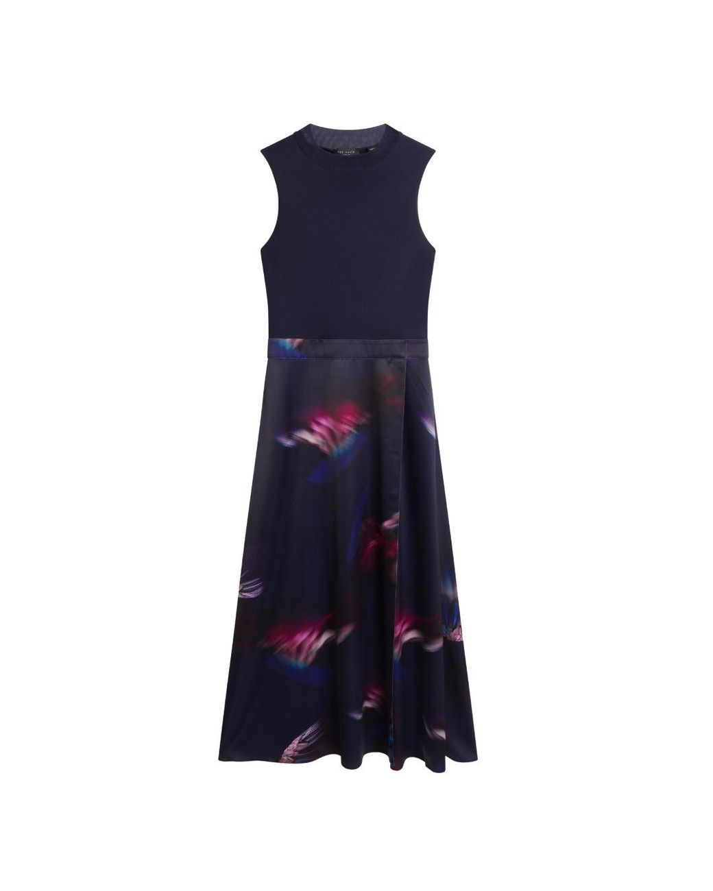 Ted Baker Blue Marlyee Jersey High Neck Top Printed Dress